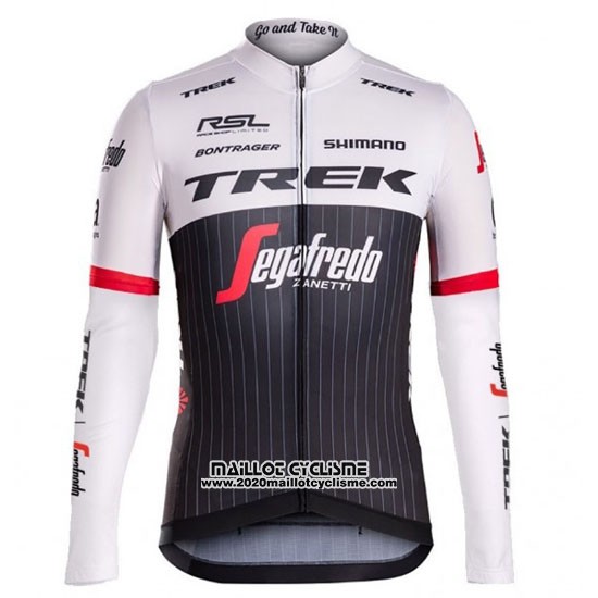 2016 Maillot Ciclismo Trek Segafredo Noir et Blanc Manches Longues et Cuissard